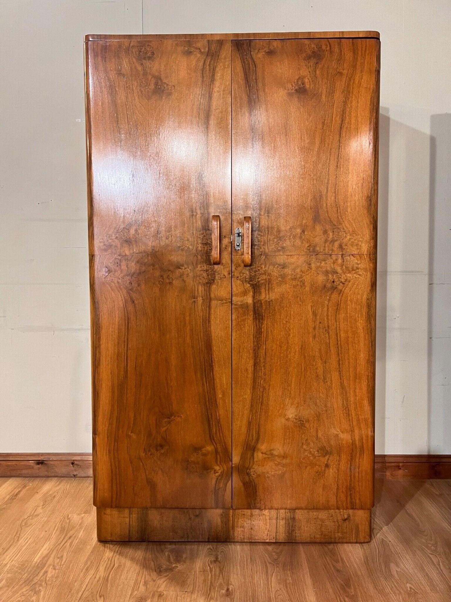 Art Deco Bedroom Suite Bedside Chests Dresser Wardrobe Period 1920s For Sale 3