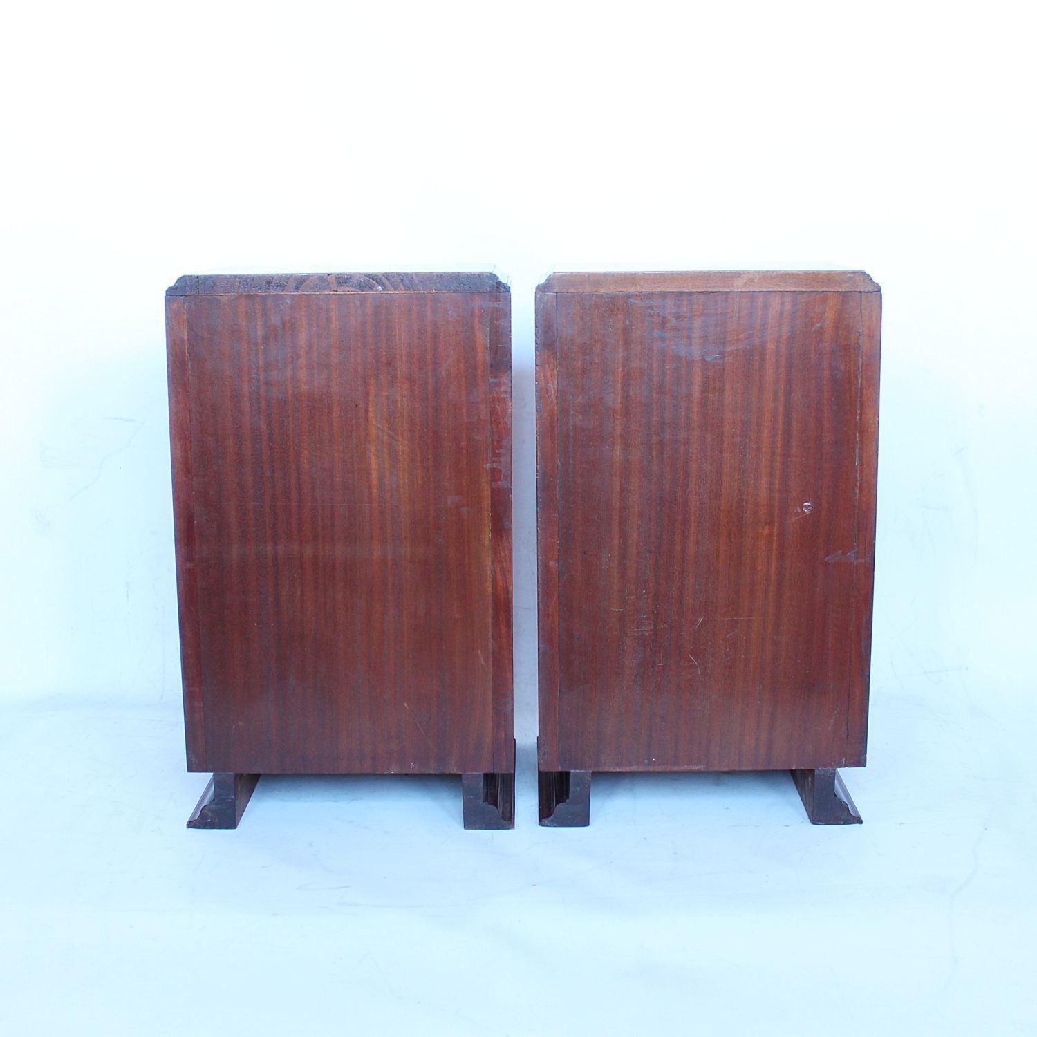 Veneer Art Deco Bedside Cabinets