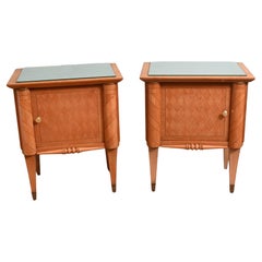 Art Deco Bedside Cabinets Italian 1930s Walnut Nightstands