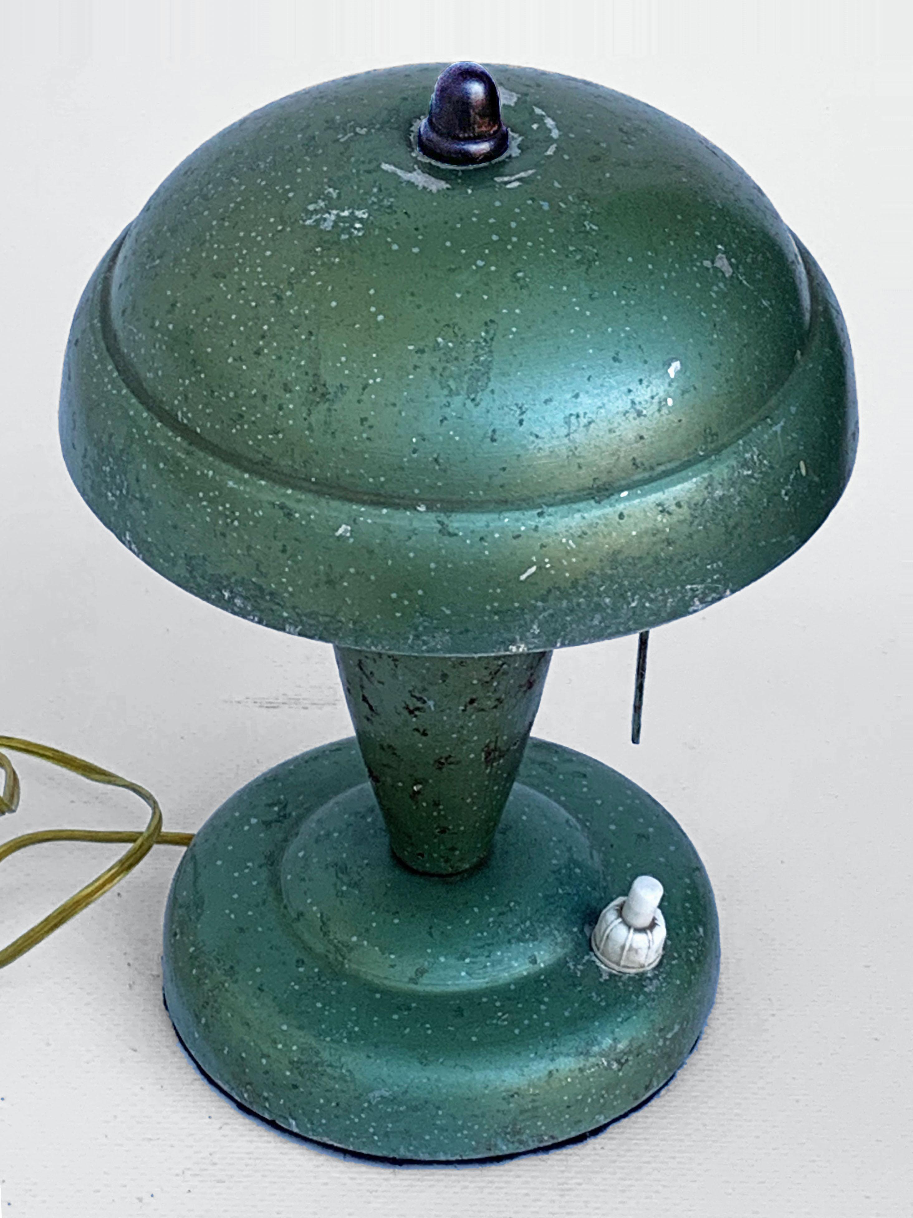 Metal Art Deco Bedside Lamp, Attributable to Fog and Mørup 1930s, Lamp Table For Sale