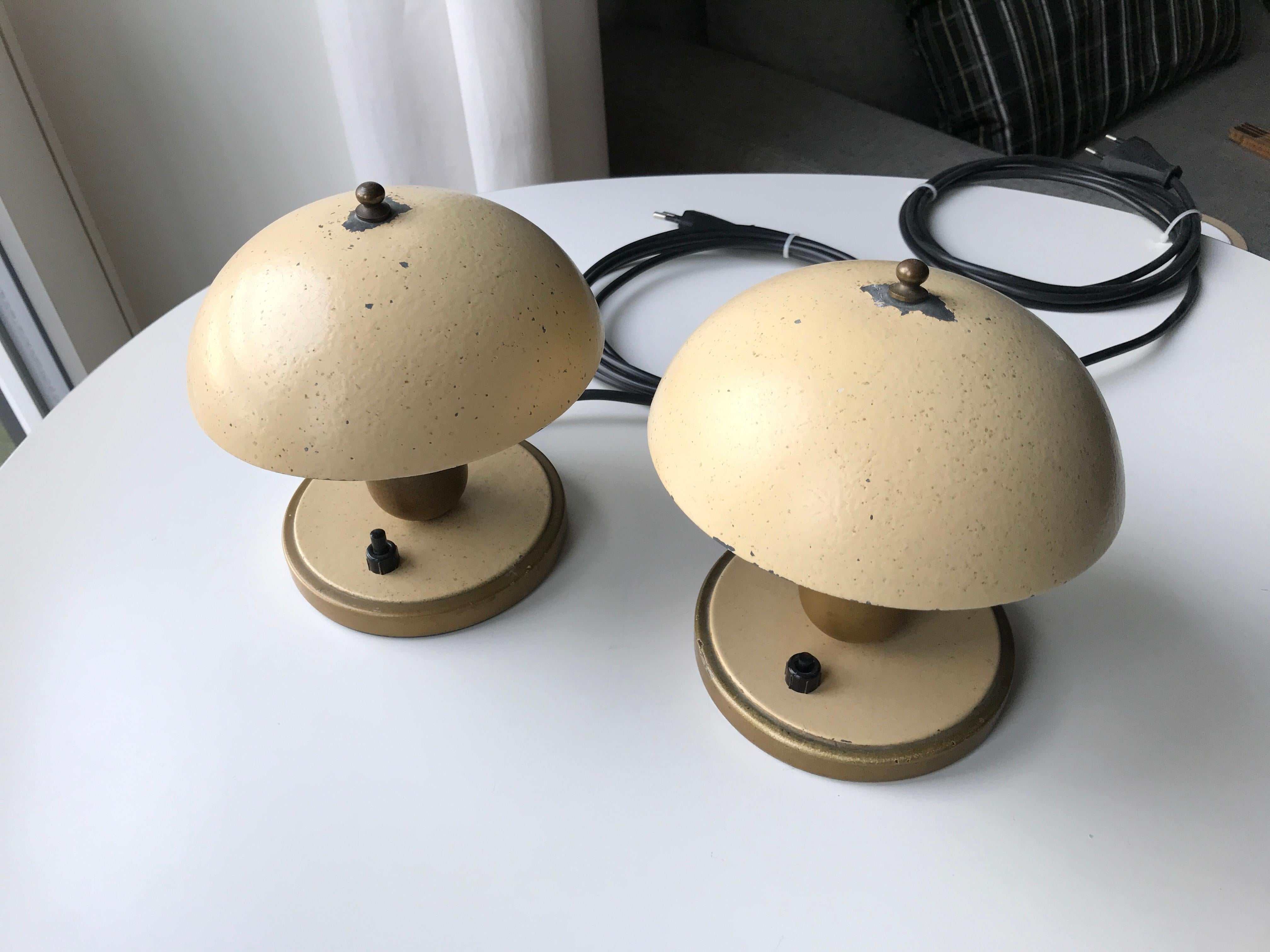 Danish Art Deco Bedside Table Lamps