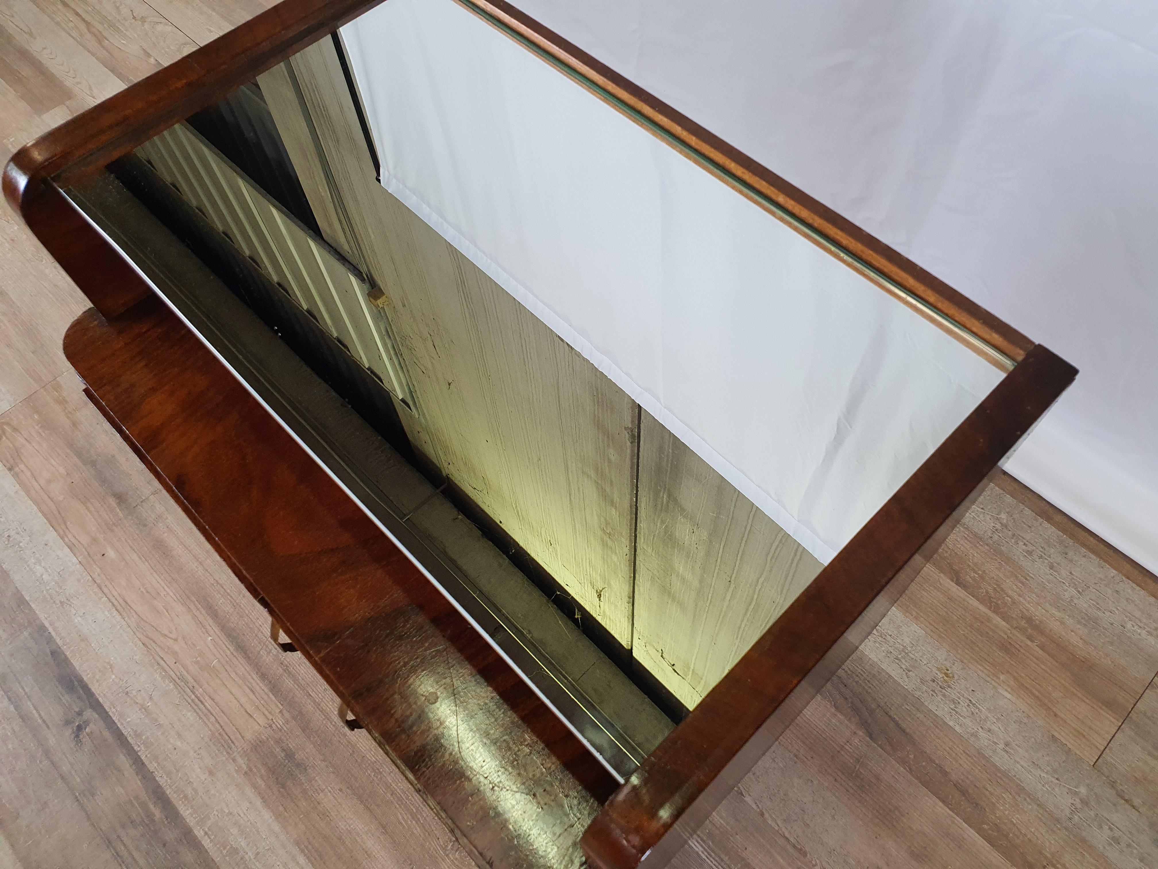 Italian Art Decò Bedside Table with Mirror