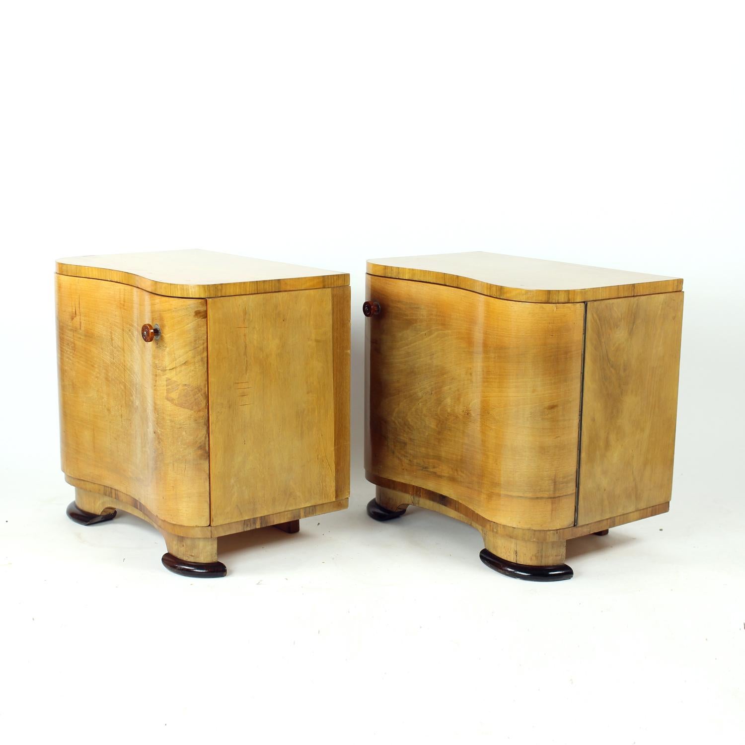 Tables de chevet Art déco par Jindřich Halabala pour Up Závody, années 1930 en vente 4