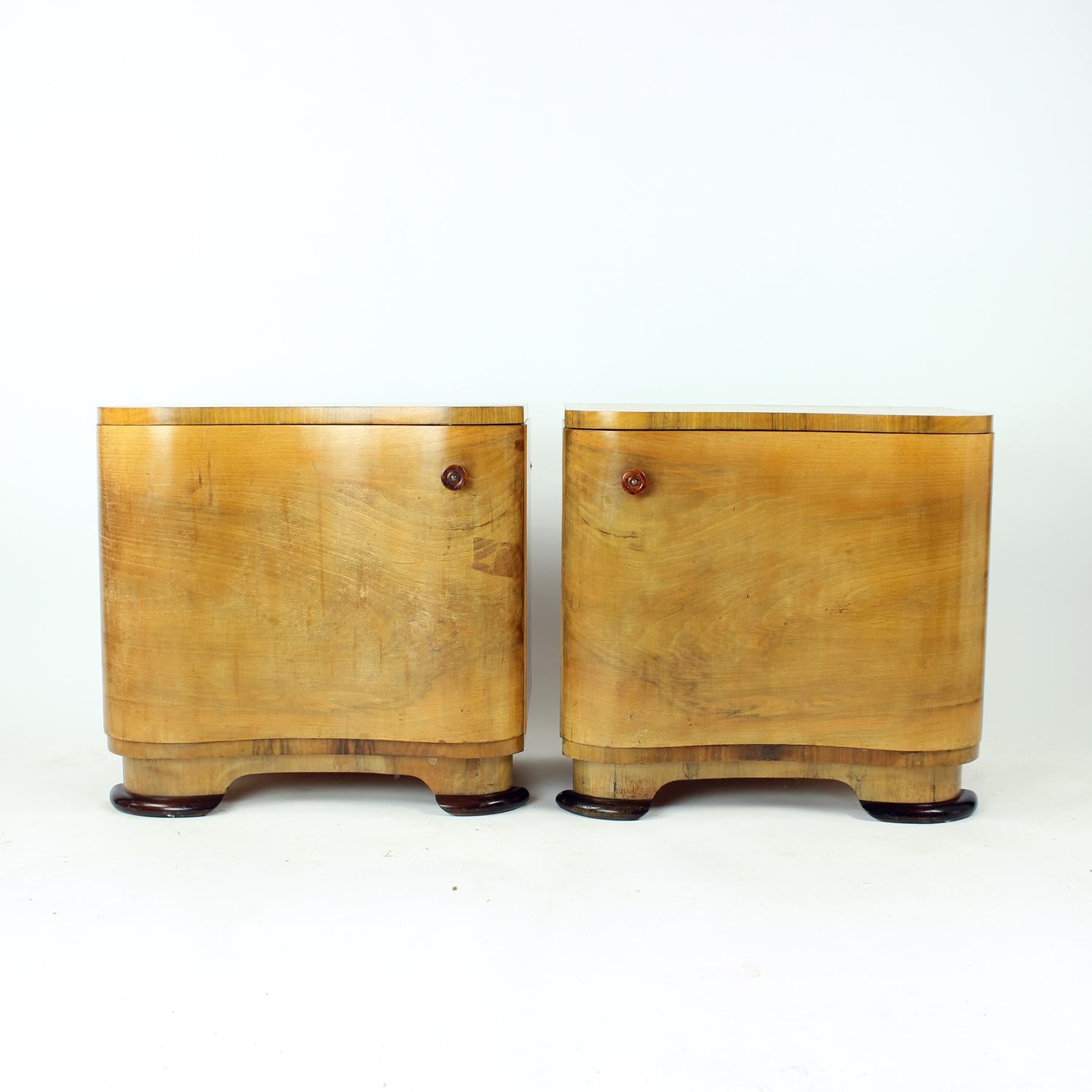 Tables de chevet Art déco par Jindřich Halabala pour Up Závody, années 1930 en vente 2