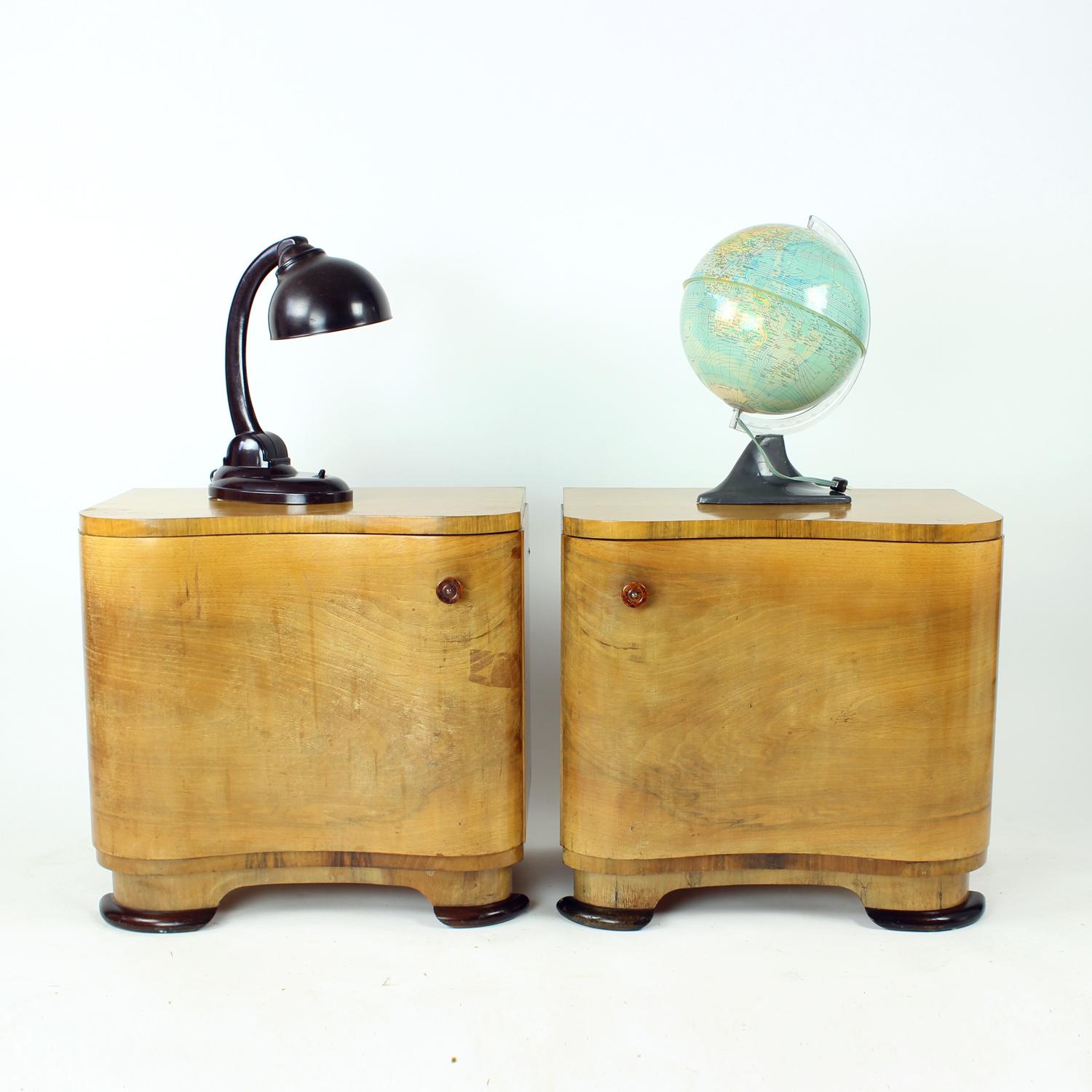 Tables de chevet Art déco par Jindřich Halabala pour Up Závody, années 1930 en vente 3