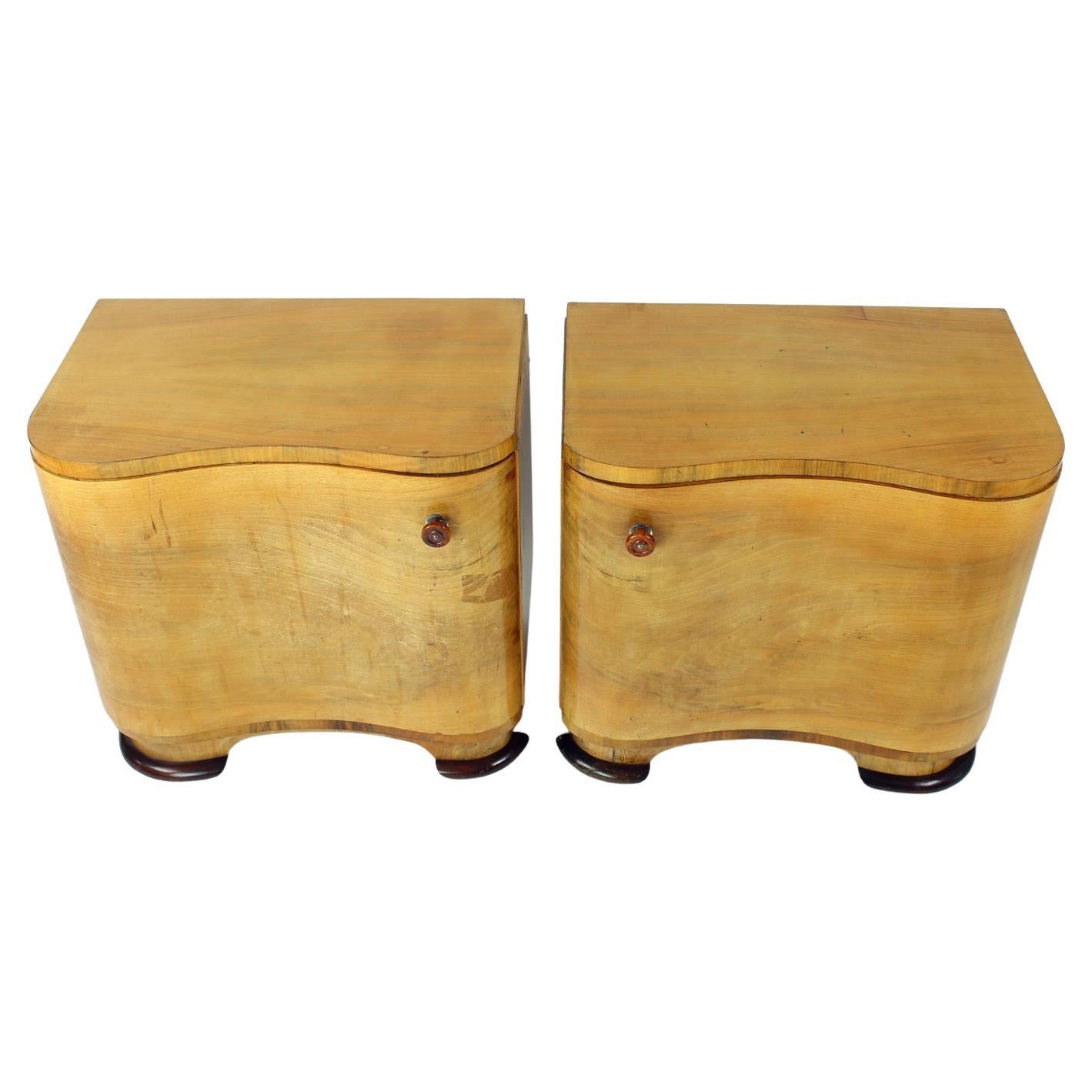 Tables de chevet Art déco par Jindřich Halabala pour Up Závody, années 1930 en vente