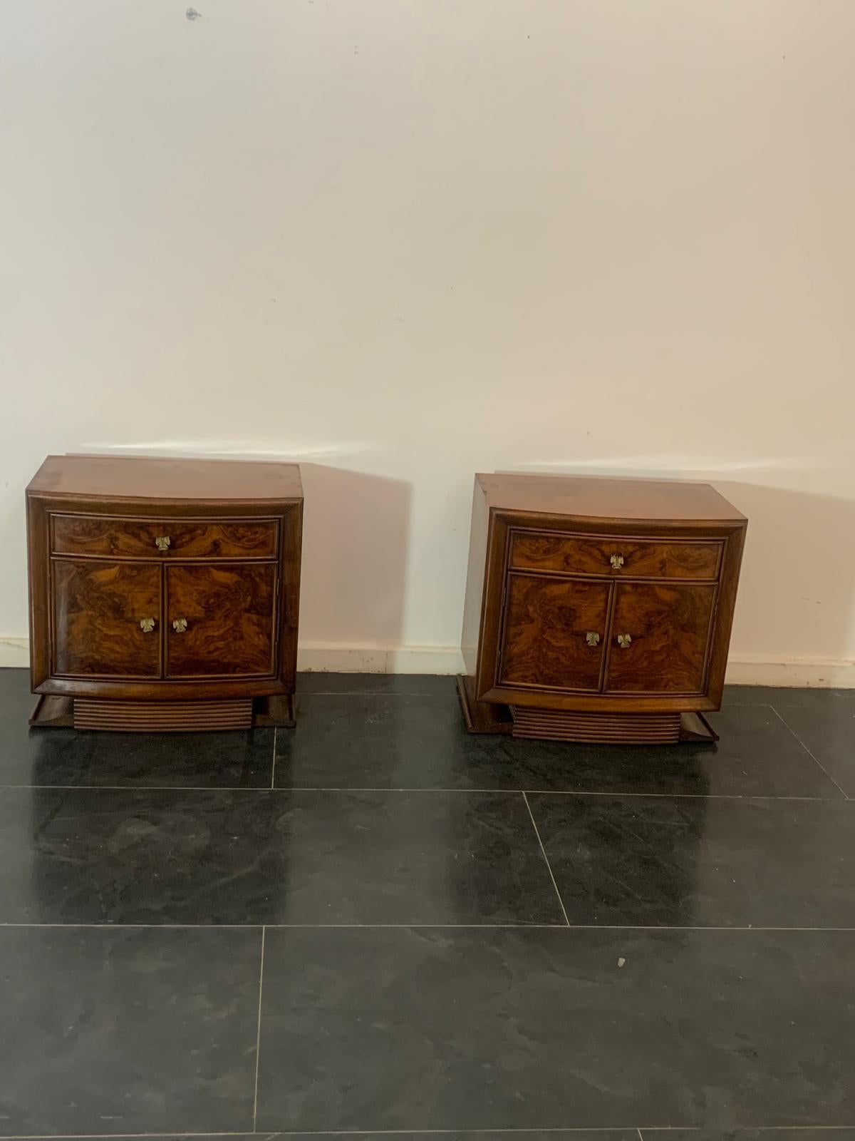 Art déco Tables de chevet Art Déco de Premuda Lissone, années 1930, lot de 2 en vente