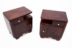Art Deco bedside tables from the 50s, Poland.