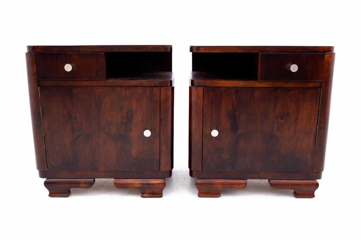 Polish Art Deco bedside tables from the 50s, Poland.