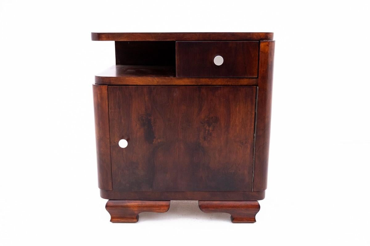 Art Deco bedside tables from the 50s, Poland. In Good Condition In Chorzów, PL