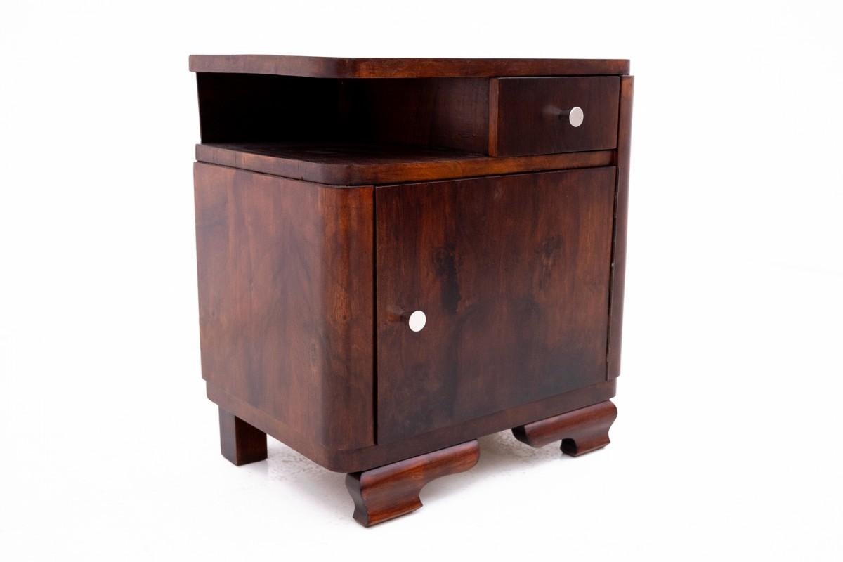 Mid-20th Century Art Deco bedside tables from the 50s, Poland.