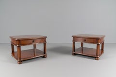 Art Deco Bedside Tables in Mahogany, 1940s, Set of 2