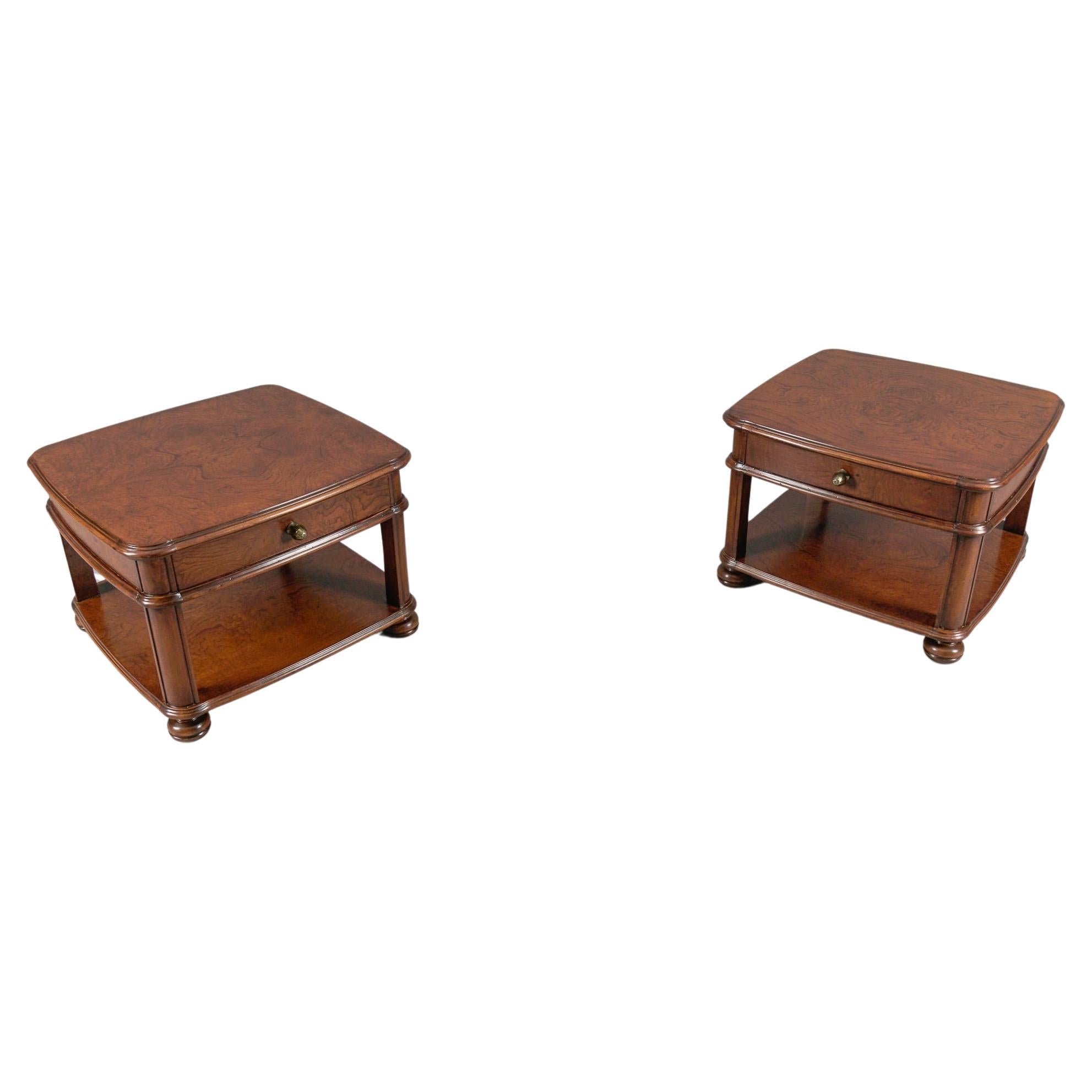 Art Deco Bedside Tables in Mahogany, 1940s, Set of 2 For Sale