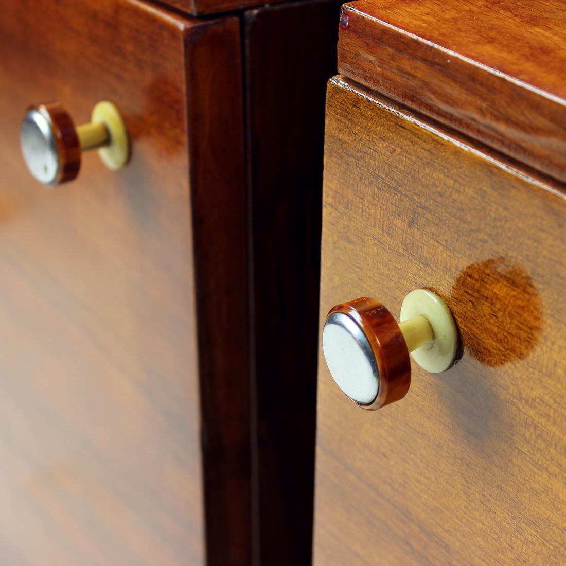 Art Deco Bedside Tables In Walnut, Up Zavody, Czechoslovakia 1930s 4