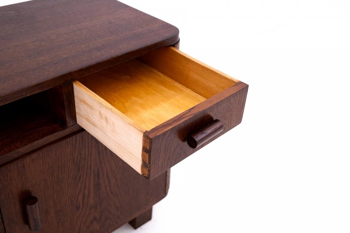 Mid-20th Century Art Deco bedside tables, mid-20th century, Poland. For Sale