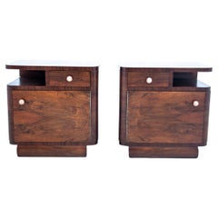 Art Deco Bedside Tables, Poland, 1940s