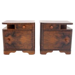 Art Deco Bedside Tables, Poland, 1940s