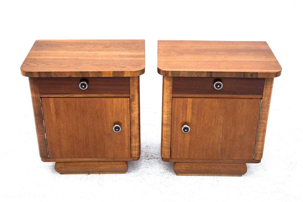 Art Deco Bedside Tables, Poland, 1950s. After Renovation 4