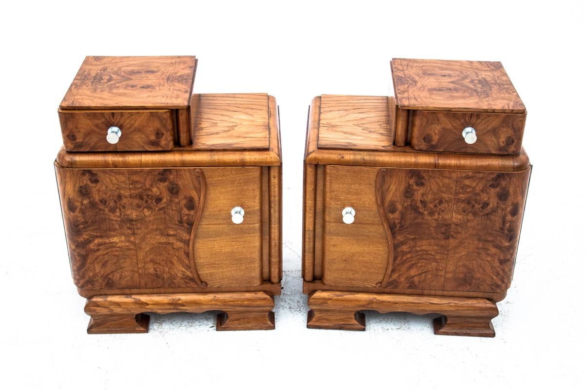 Art Deco Bedside Tables, Poland, 1950s, After Renovation 5