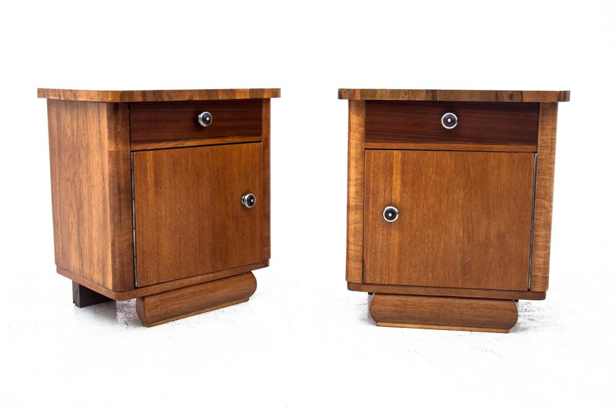 Art Deco Bedside Tables, Poland, 1950s. After Renovation 5