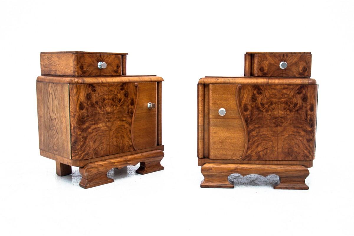 Art Deco Bedside Tables, Poland, 1950s, After Renovation 6