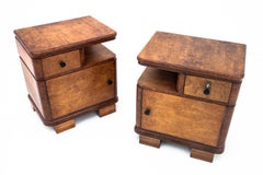 Art Deco Bedside Tables, Poland, 1950s, After Renovation