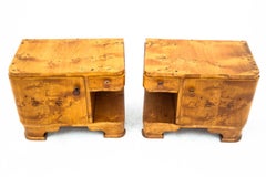 Art Deco Bedside Tables, Poland, 1950s, After Renovation