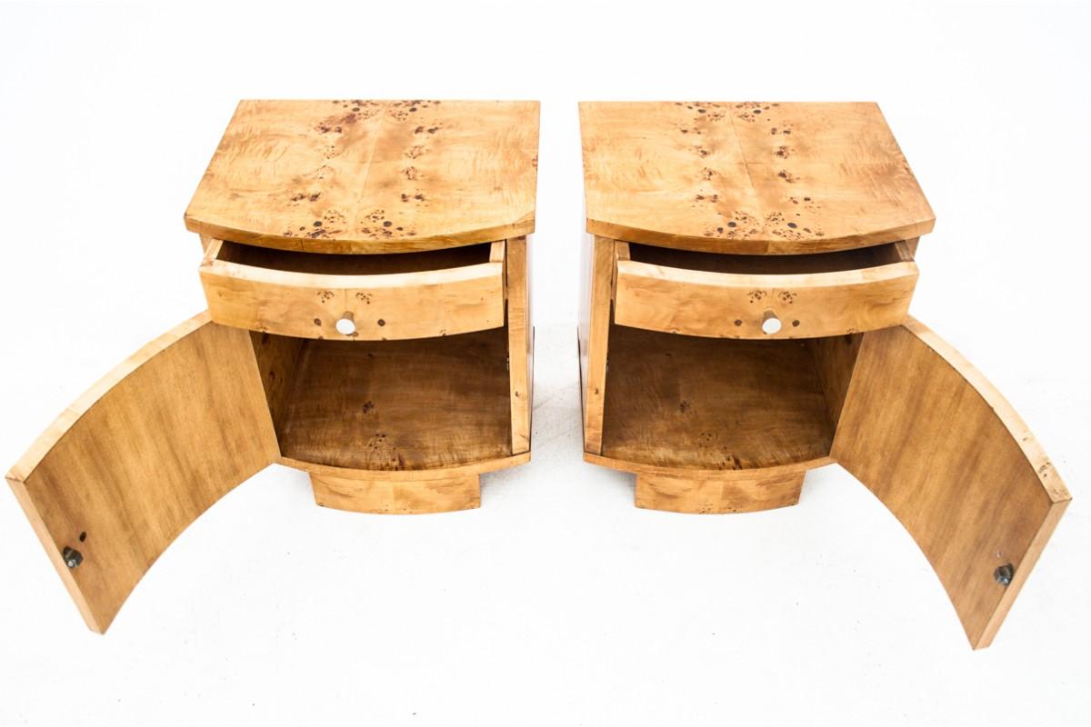 Art Deco Bedside Tables, Poland, 1950s, After Renovation In Good Condition In Chorzów, PL