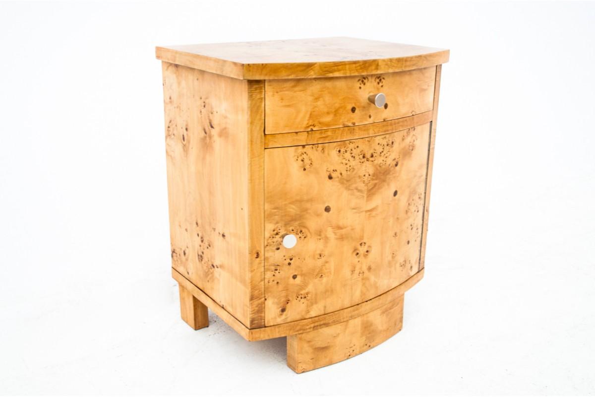 Walnut Art Deco Bedside Tables, Poland, 1950s, After Renovation