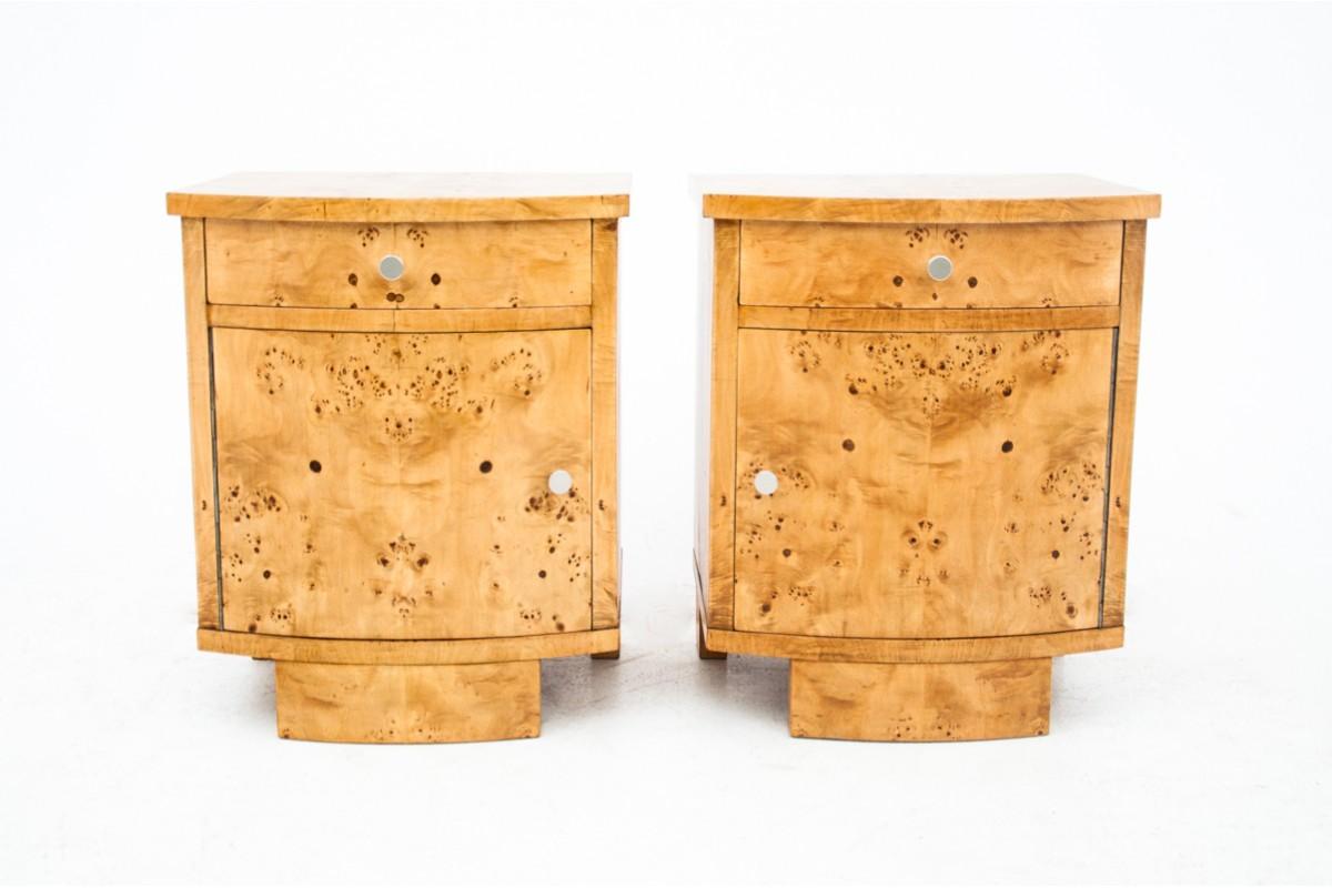 Art Deco Bedside Tables, Poland, 1950s, After Renovation 2