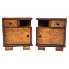 Art Deco Bedside Tables, Poland, 1950s, After Renovation