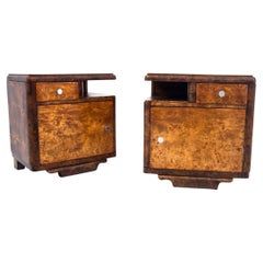 Art Deco Bedside Tables, Poland, 1950s, After Renovation