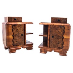 Art Deco Bedside Tables, Poland, 1950s, After Renovation