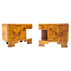 Art Deco Bedside Tables, Poland, 1950s, After Renovation