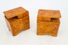 Art Deco Bedside Tables, Poland, 1950s