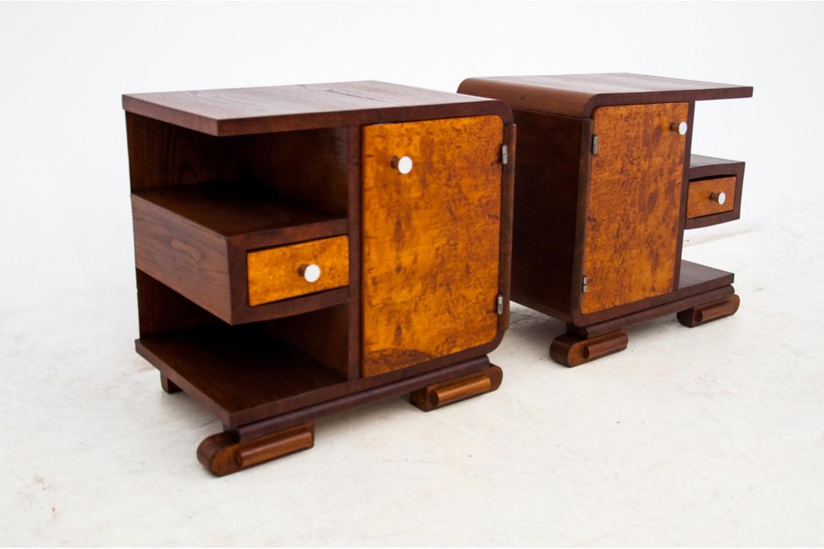 Polish Art Deco Bedside Tables, Poland, 1950s