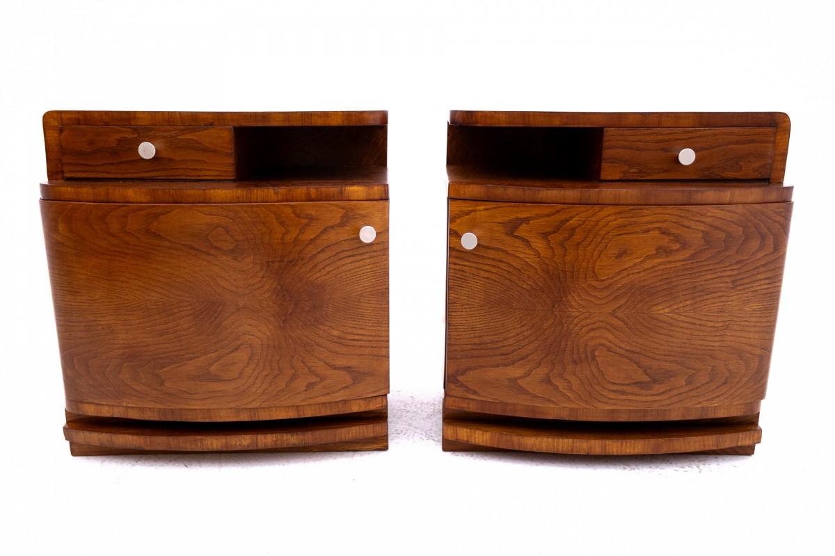 Polish Art Deco bedside tables, Poland, 1950s.