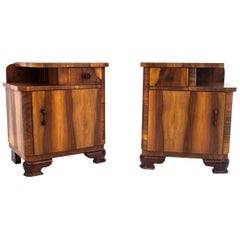 Art Deco Bedside Tables, Poland, 1950s