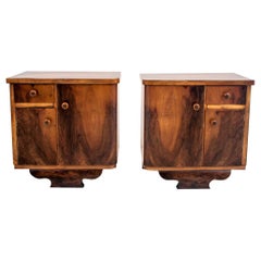 Art Deco Bedside Tables, Poland, 1950s