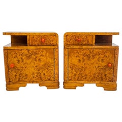 Art Deco Bedside Tables, Poland, 1950s