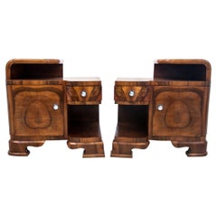 Art Deco Bedside Tables, Poland, 1950s