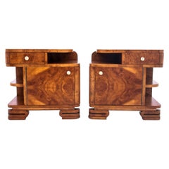 Art Deco Bedside Tables, Poland, 1950s