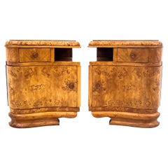 Art Deco Bedside Tables, Poland, 1950s