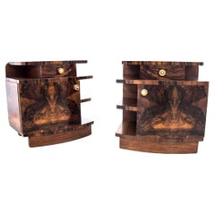 Art Deco Bedside Tables, Poland, 1950s