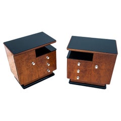 Art Deco Bedside Tables, Poland, 1950s