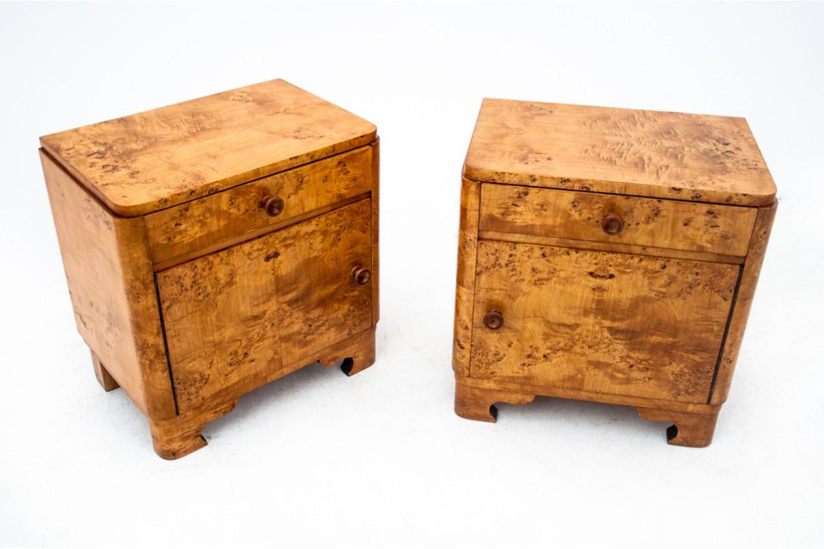 Art Deco Bedside Tables, Poland, 1960s 7