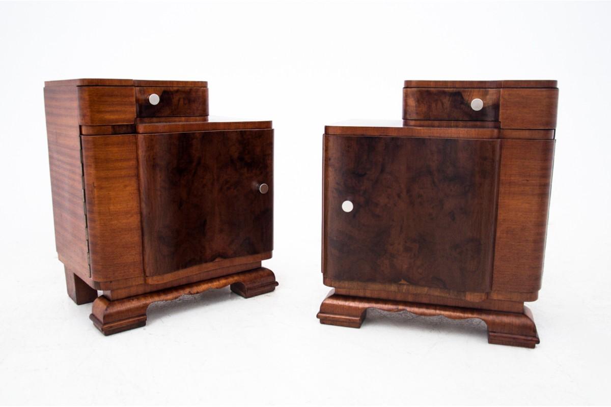 Art Deco Bedside Tables, Poland, 1960s 8