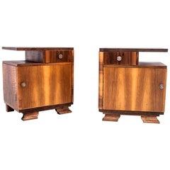 Art Deco Bedside Tables, Poland, 1960s