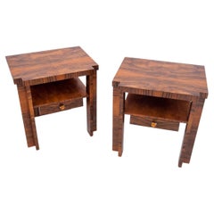 Art Deco Bedside Tables, Poland, 1960s