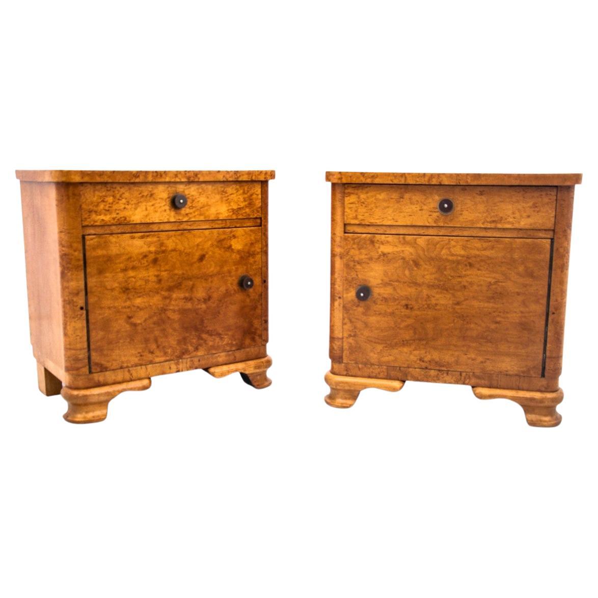 Art Deco Bedside Tables, Poland, 1940s at 1stDibs